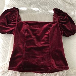 Maroon Velvet Top